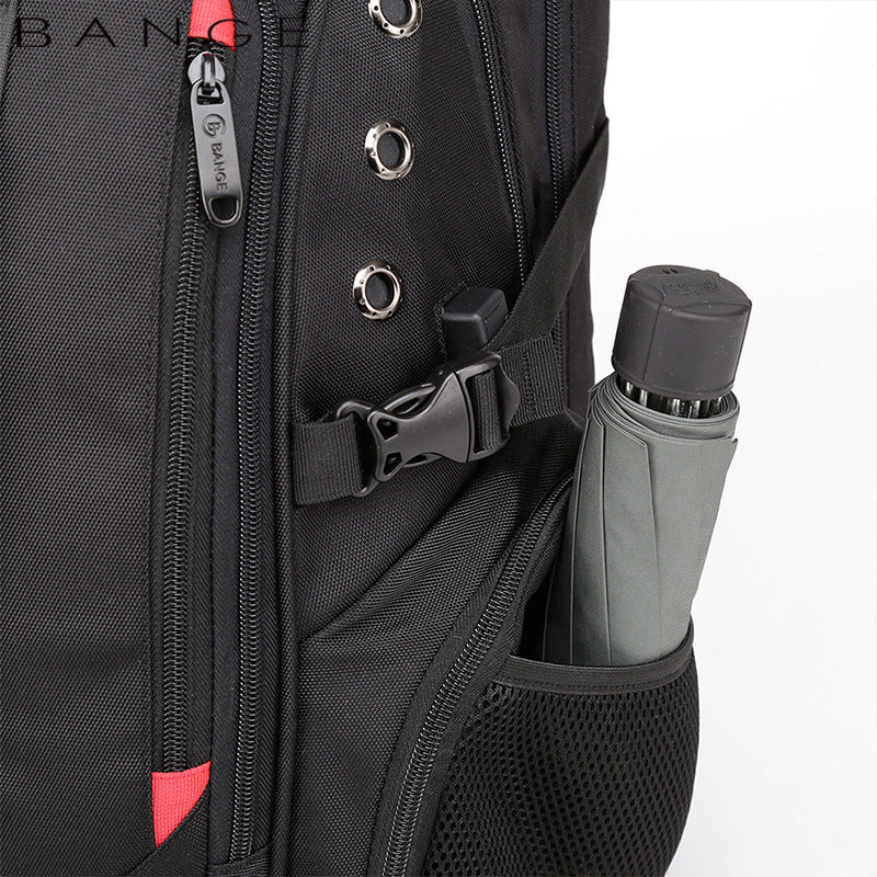 Men's Bange Waterproof Earplug Hole Charging Large Backpacks
