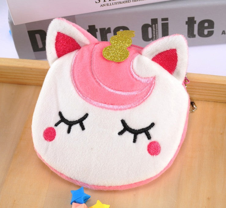 Children's Mini Storage Cartoon Cute Plush Earphone Coin Purses