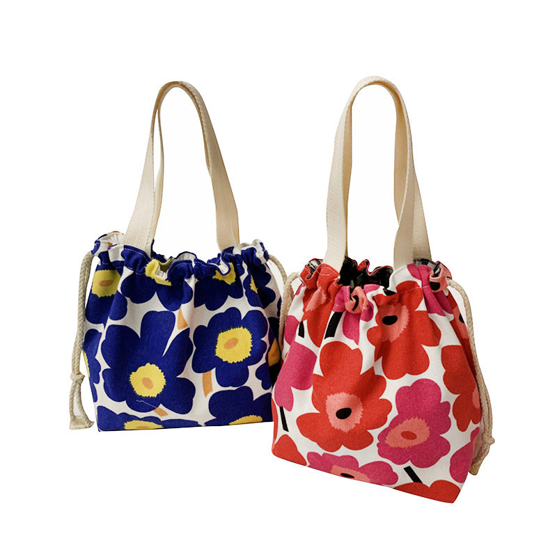 Style Lunch Box Drawstring Pull String Storage Bags