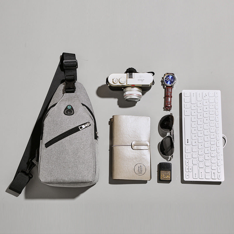 Men's Durable Cool Charging Leisure Simple Men's Chest Bags