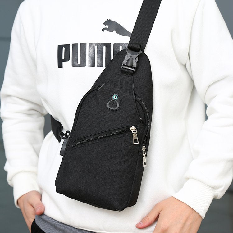 Men's Durable Cool Charging Leisure Simple Men's Chest Bags