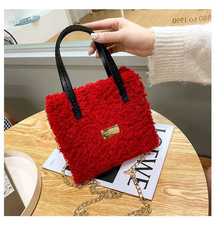 Winter Wool Material Kit Coral Veet Crossbody Bags