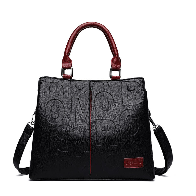 Women's Large Capacity Soft Leather Embossed For Handbags