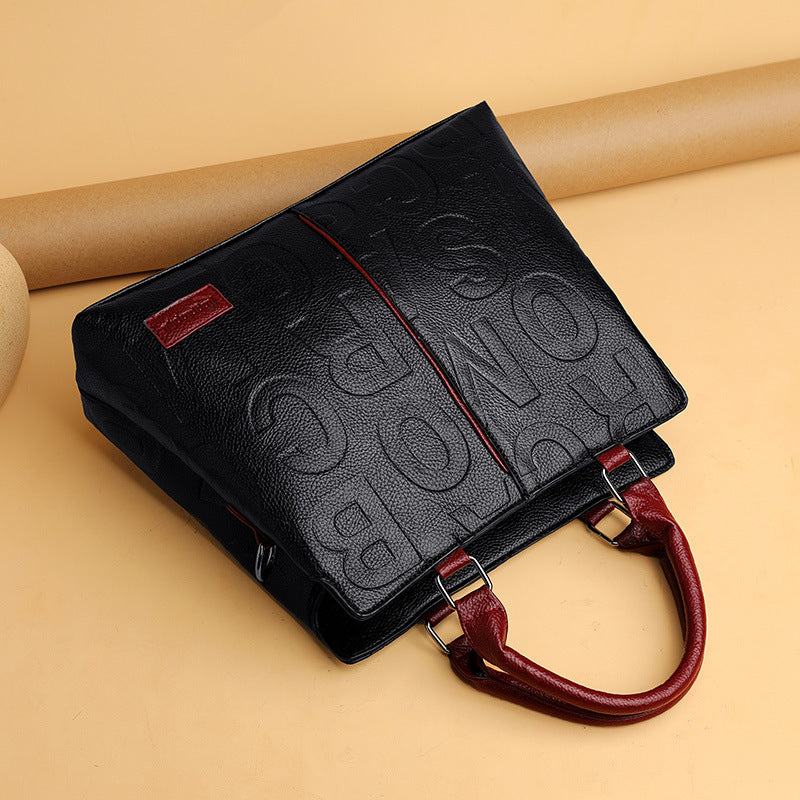 Women's Large Capacity Soft Leather Embossed For Handbags