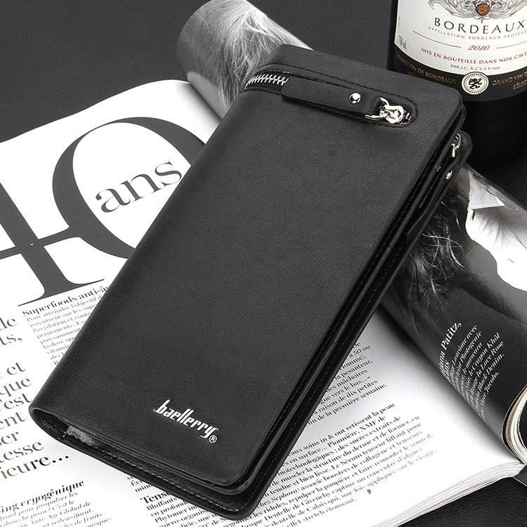 Innovative Men's Clutch Long Zipper Mobile Men's Wallets