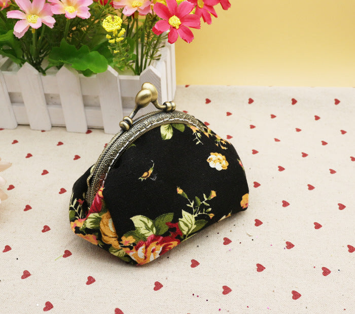 Canvas Fabric Creative Hand Holding Frame Coin Purses