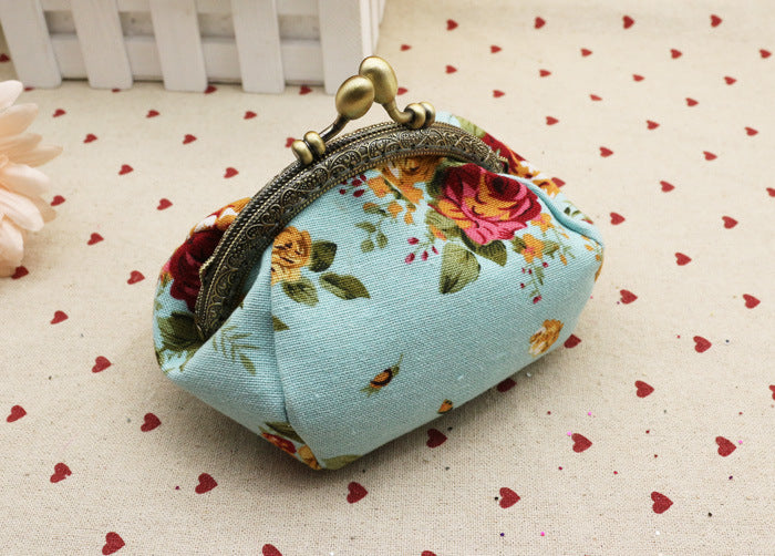 Canvas Fabric Creative Hand Holding Frame Coin Purses