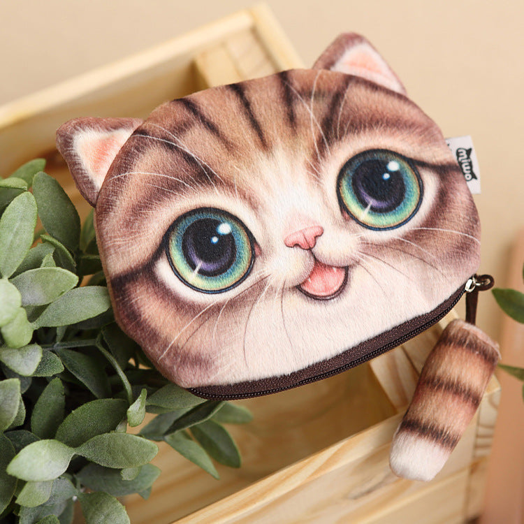 Alien Cat Plush Mobile Tail Stereo Coin Purses