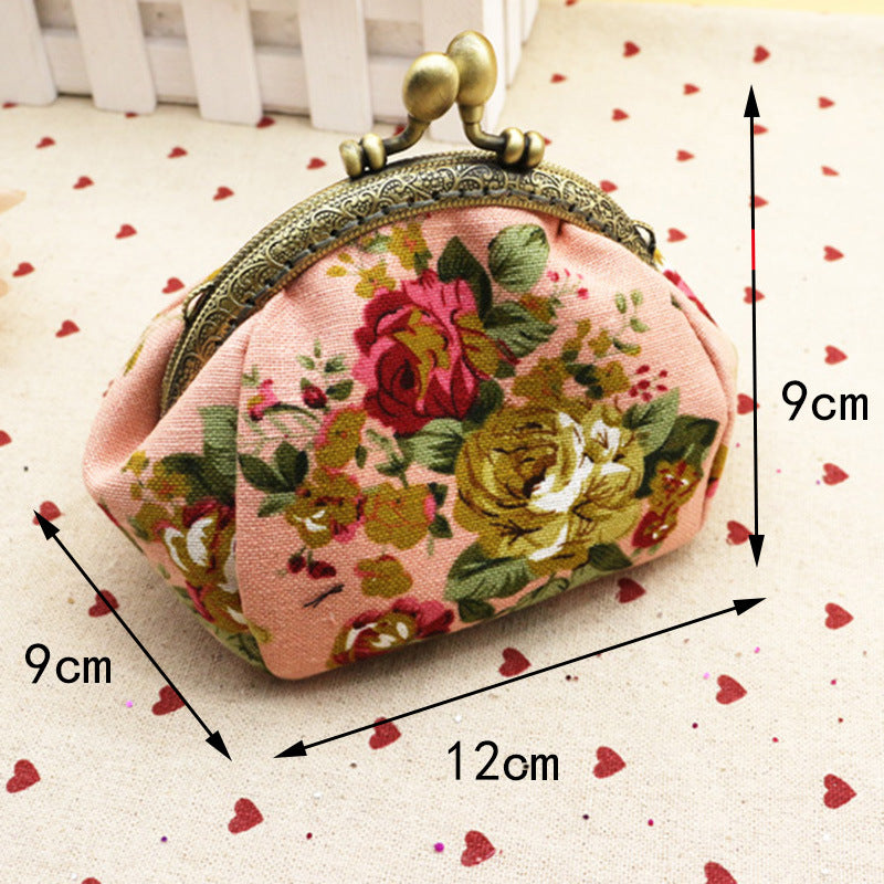 Canvas Fabric Creative Hand Holding Frame Coin Purses