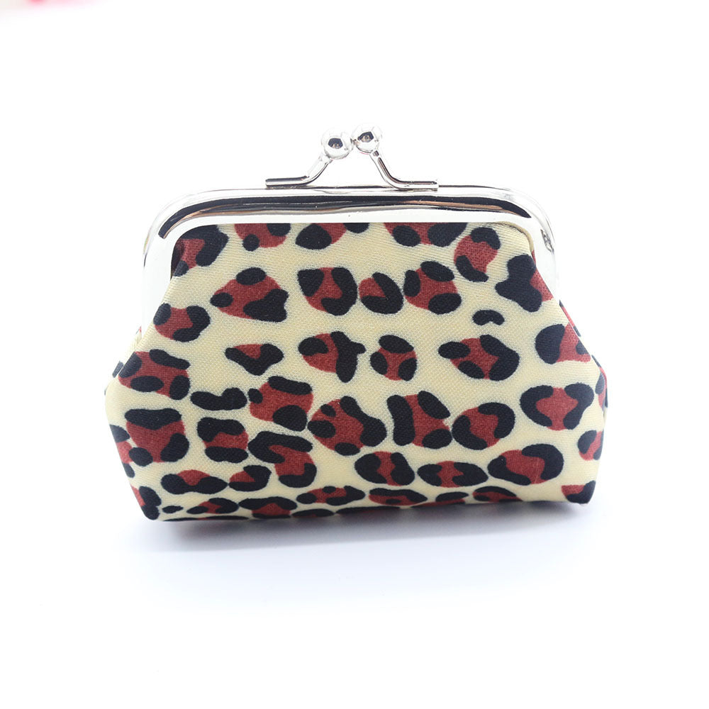 Leopard Print Mini Fabric Pocket Retro Ladies Wallets