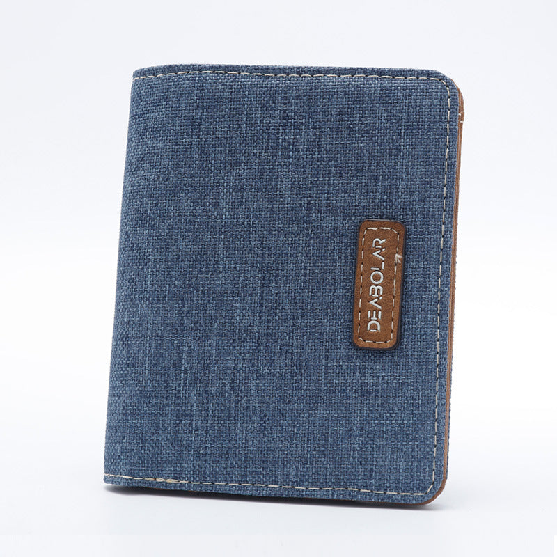 Men's Short Version Canvas Horizontal Simple Fashion Men's Wallets