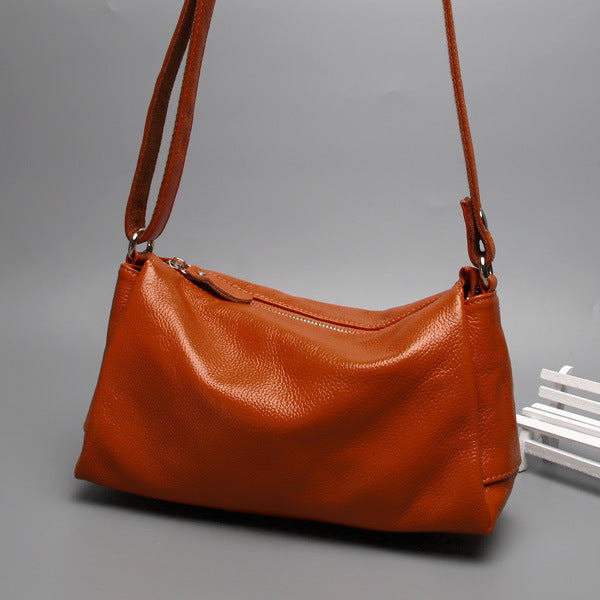 Women's Genuine Leather Simple Cowhide Soft Crossbody Bags