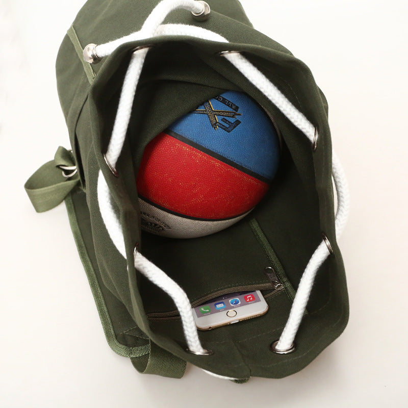 Fashion Unique Canvas Drawstring Basket Riding Backpacks