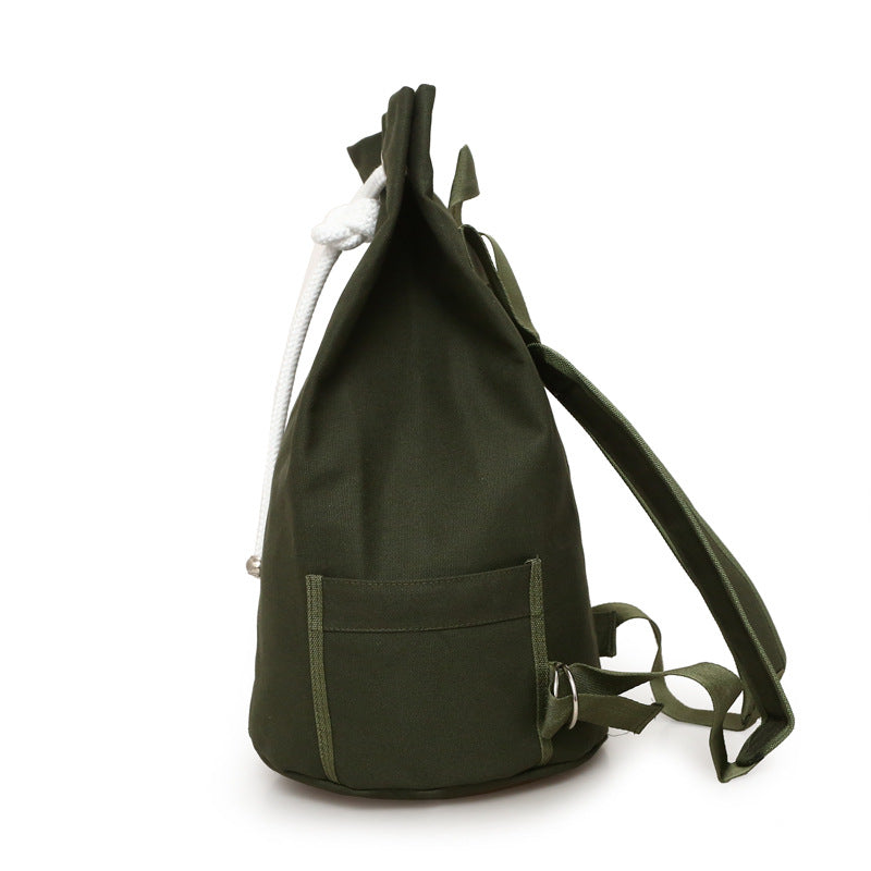 Fashion Unique Canvas Drawstring Basket Riding Backpacks