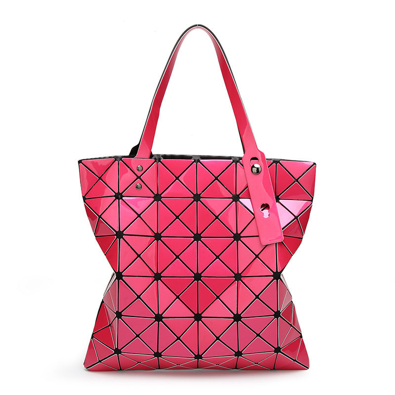 Women's Geometric Diamond Pattern Summer Portable Style Shoulder Bags