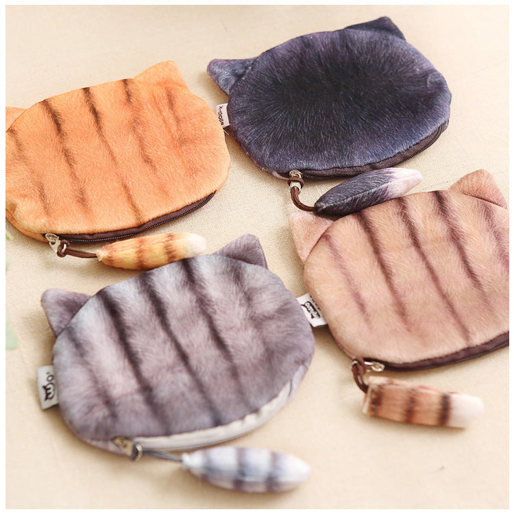Alien Cat Plush Mobile Tail Stereo Coin Purses
