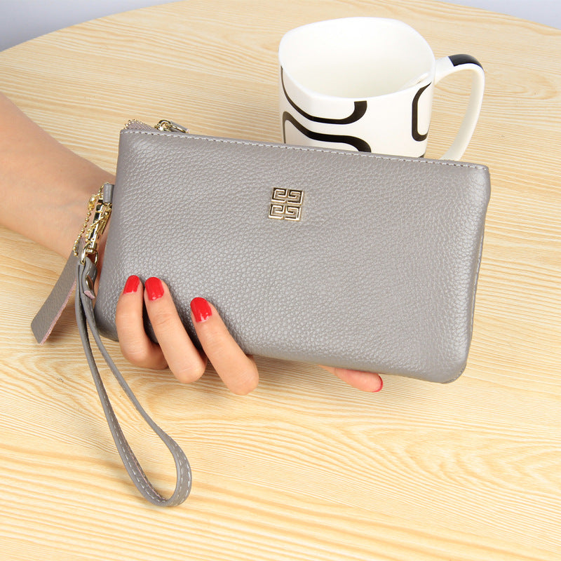 Women's Layer Leather Simple Long Zipper Large Bill Genuine Ladies Wallets