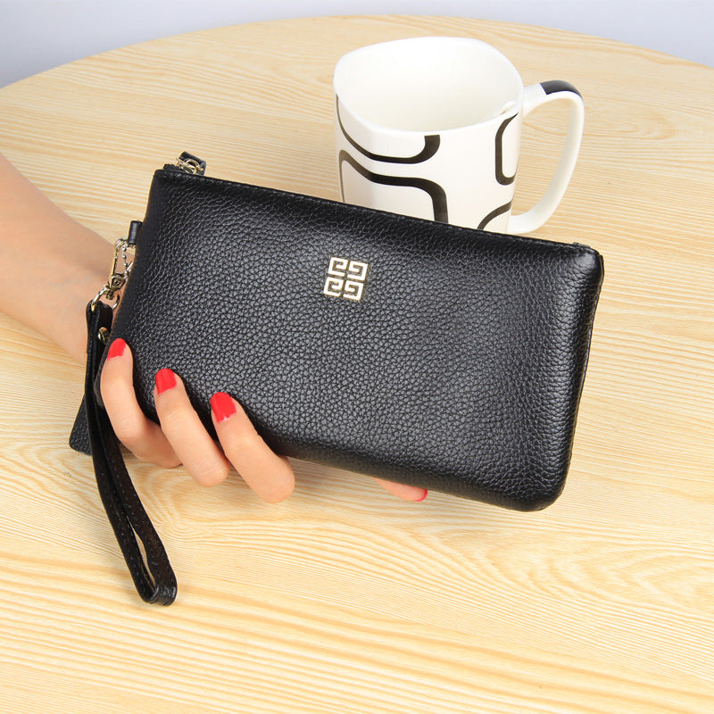 Women's Layer Leather Simple Long Zipper Large Bill Genuine Ladies Wallets