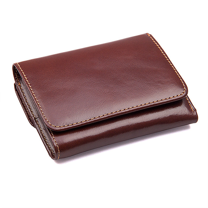 Leather For Man Vertical Swiping Multiple Slots Men's Wallets