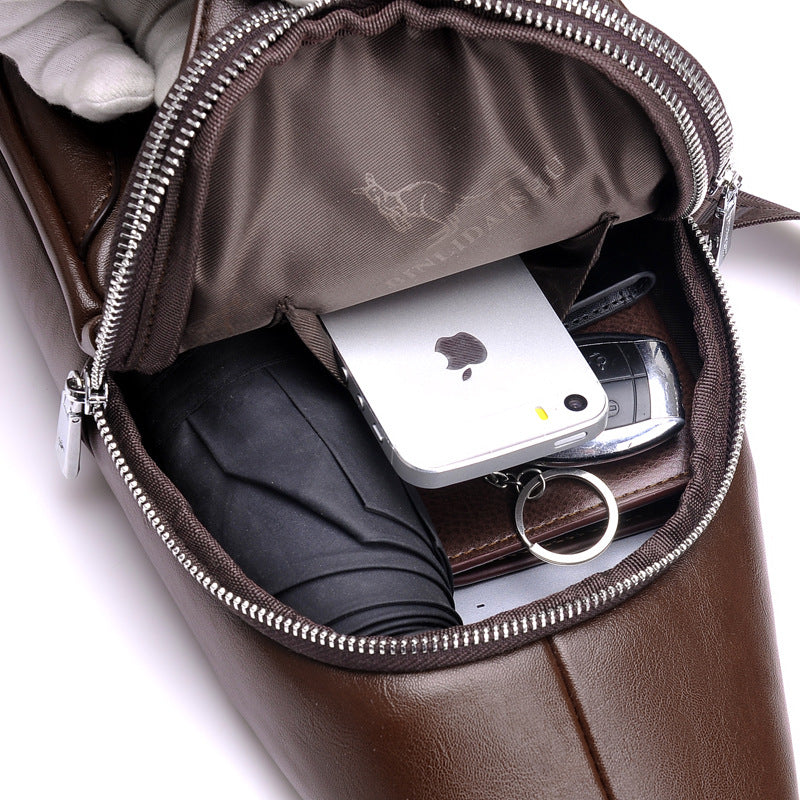 Men's Double Pull Large Capacity Fashion Twist Men's Chest Bags