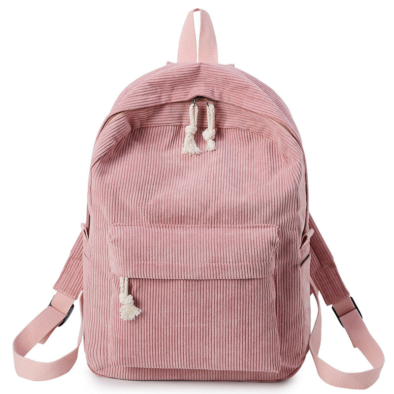 Style Regular Script High Personality Corduroy Backpacks