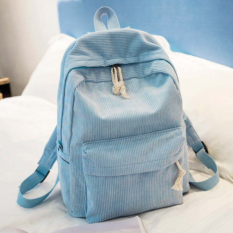 Style Regular Script High Personality Corduroy Backpacks