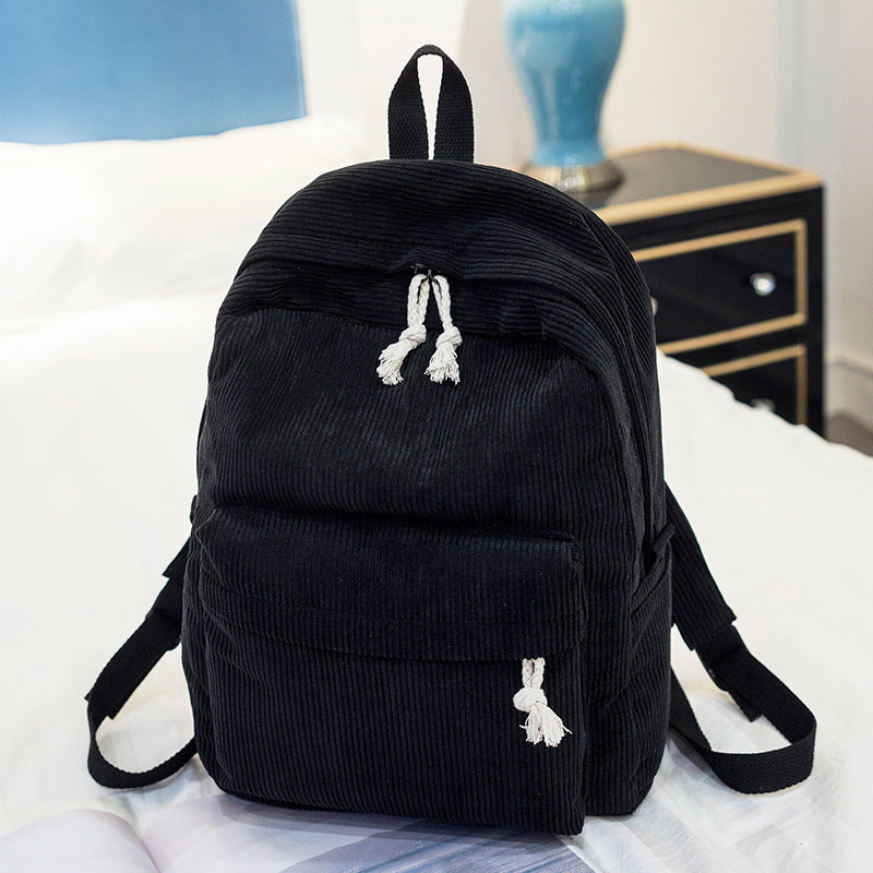 Style Regular Script High Personality Corduroy Backpacks