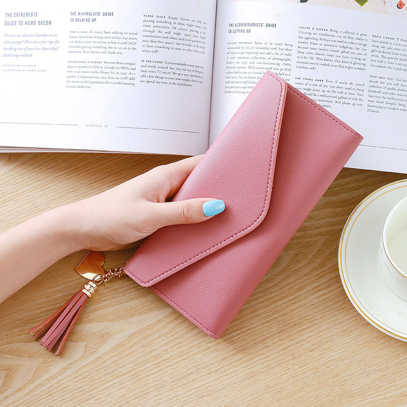 Women's Heart-shaped Pendant Simple Fashion Fresh Lychee Ladies Wallets