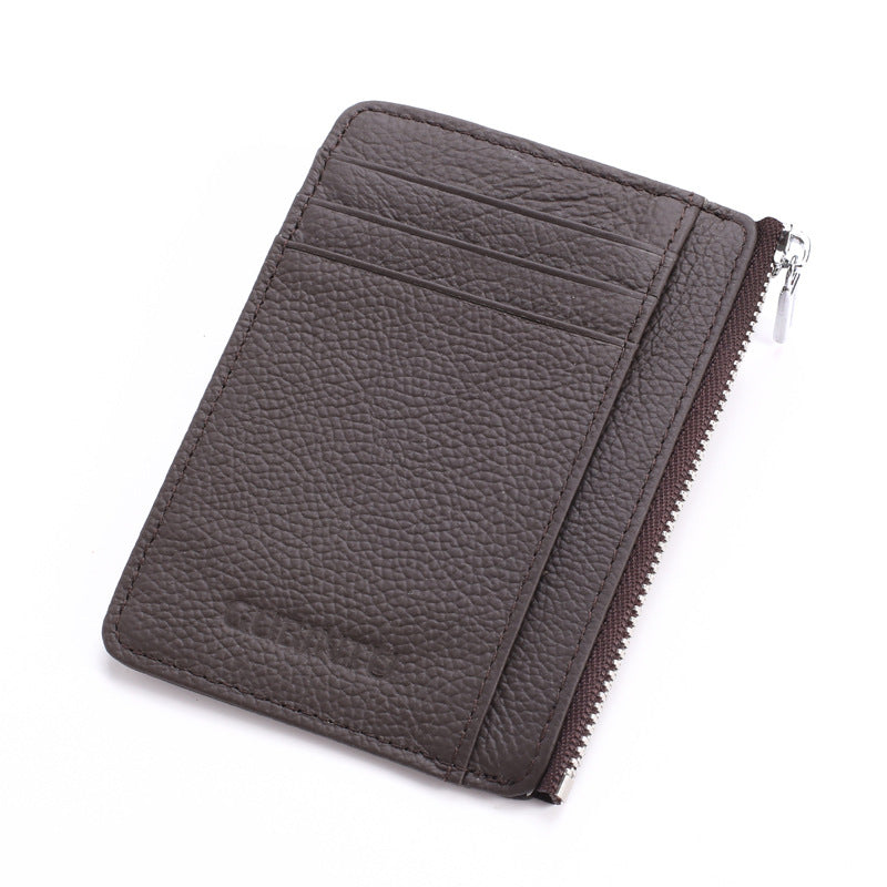 Elegant Attractive Leather Sleeve Multifunctional Zipper Card Holder
