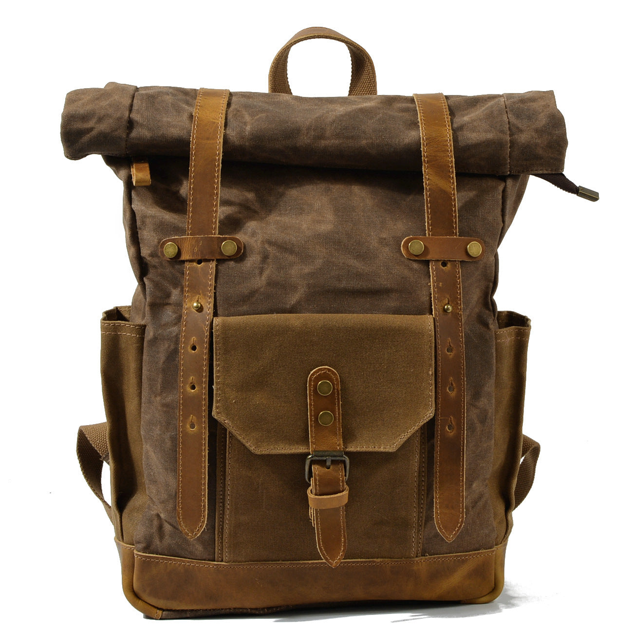 Women's & Men's Oil Wax Waterproof Canvas Computer Large Backpacks