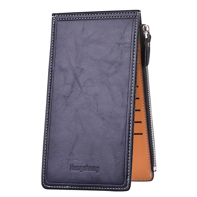 Women's Oil Wax Leather Multi Female Thin Ladies Wallet