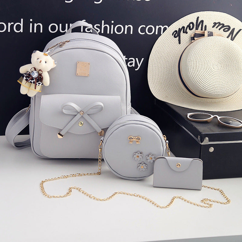 Women's Beautiful Bow Korean Style Three-piece Backpacks