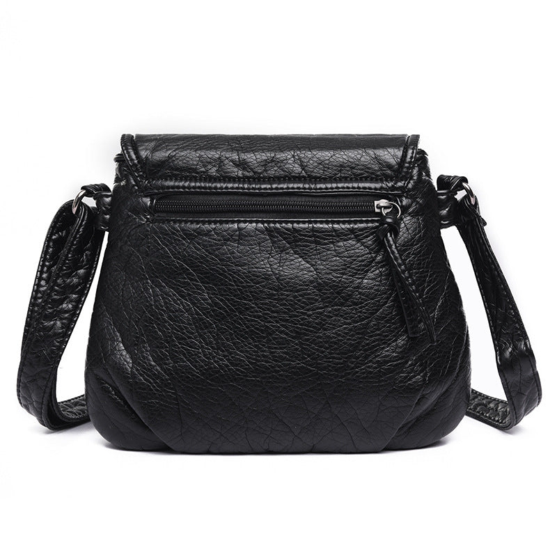 Elegant Women's Fashion Washed Soft Leather Shoulder Bags