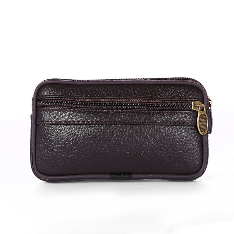 Men's First Layer Cowhide Stall Clutch Men's Waist Packs