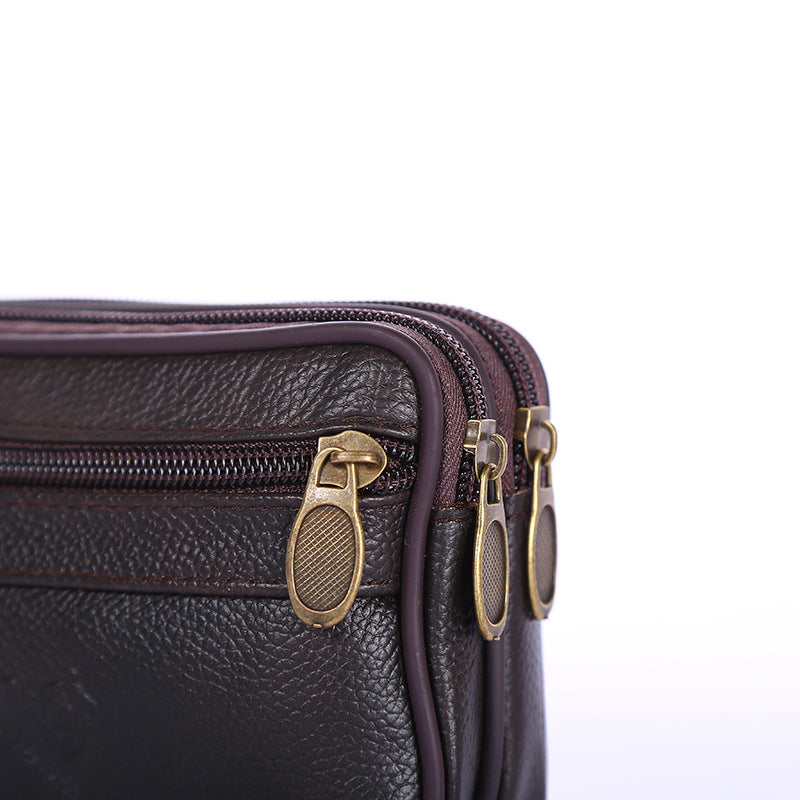 Men's Slouchy Waterproof Cell Cowhide Change Bags