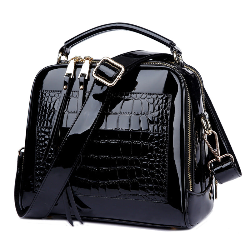 Women's Patent Leather Fashionable Shell Portable Crossbody Bags