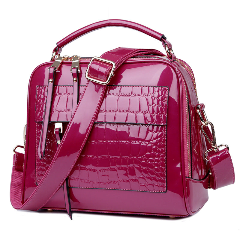Women's Patent Leather Fashionable Shell Portable Crossbody Bags
