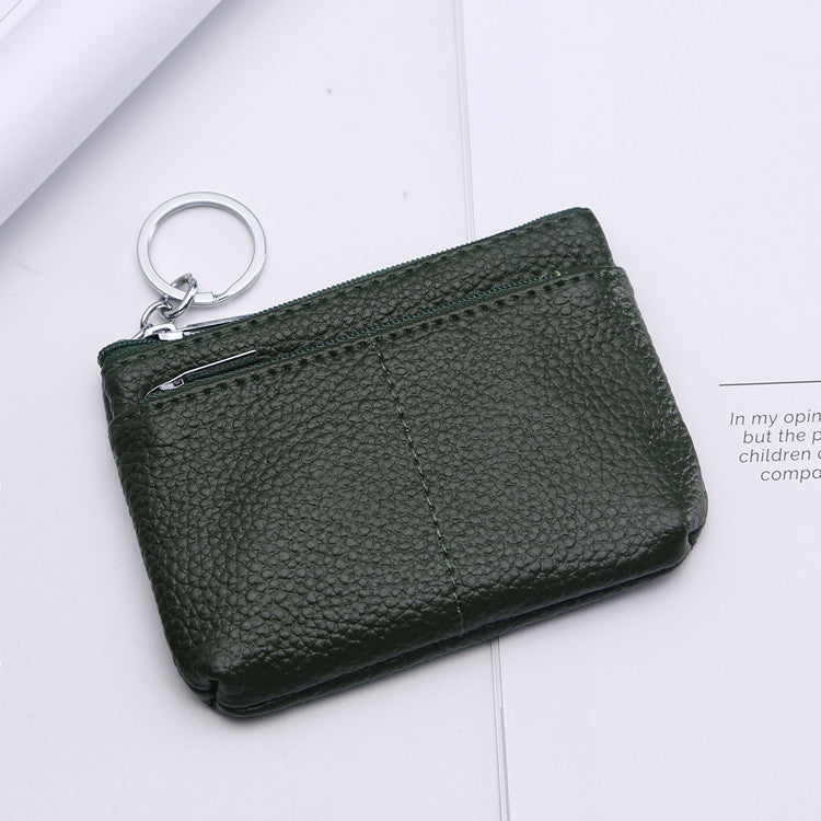 Fashion Creative Simple Genuine Leather Litchi Coin Purses
