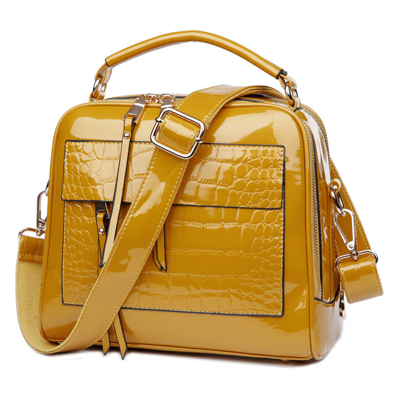 Women's Patent Leather Fashionable Shell Portable Crossbody Bags