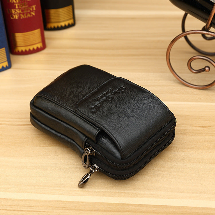 Stylish Men's Charming Leather Mobile Cowhide Men's Waist Packs