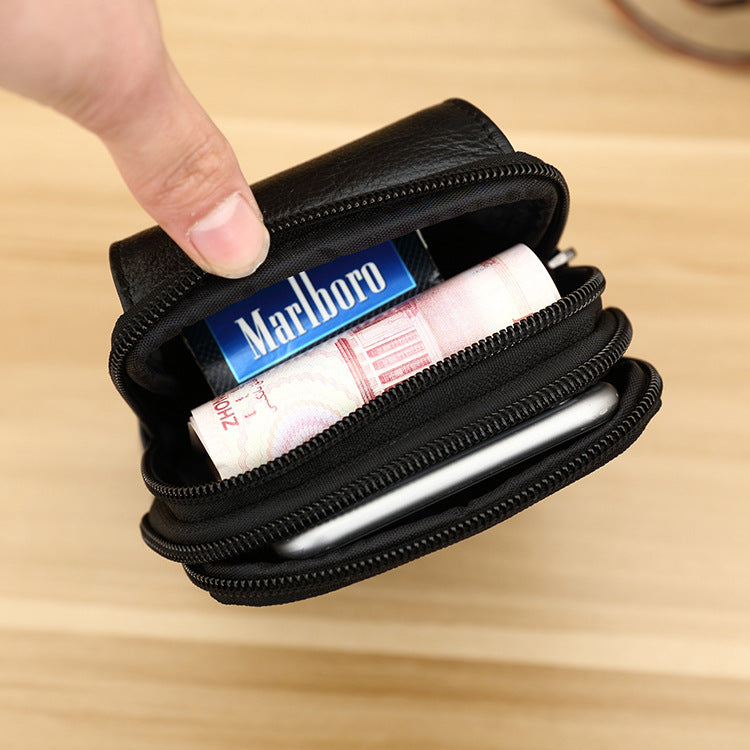 Stylish Men's Charming Leather Mobile Cowhide Men's Waist Packs