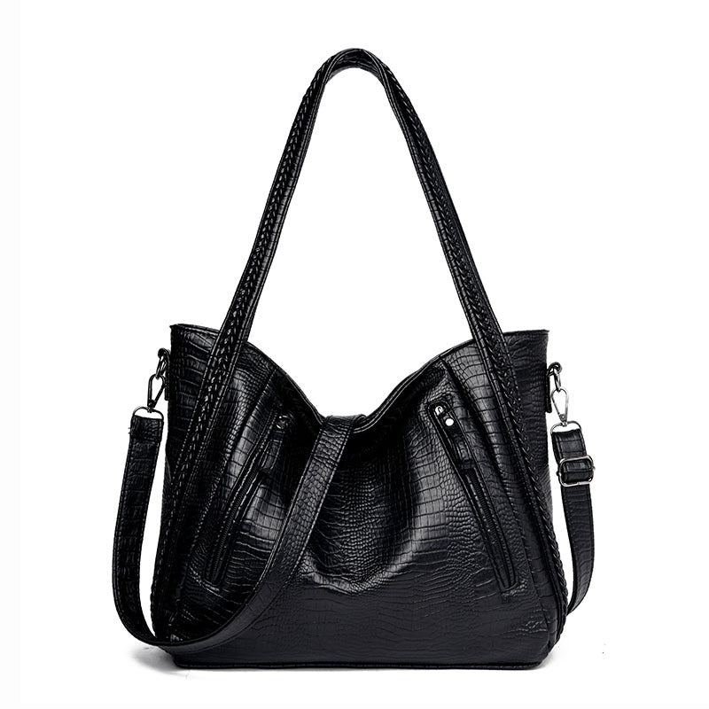 Women's Spring Crocodile Pattern Large Capacity Tide Shoulder Bags