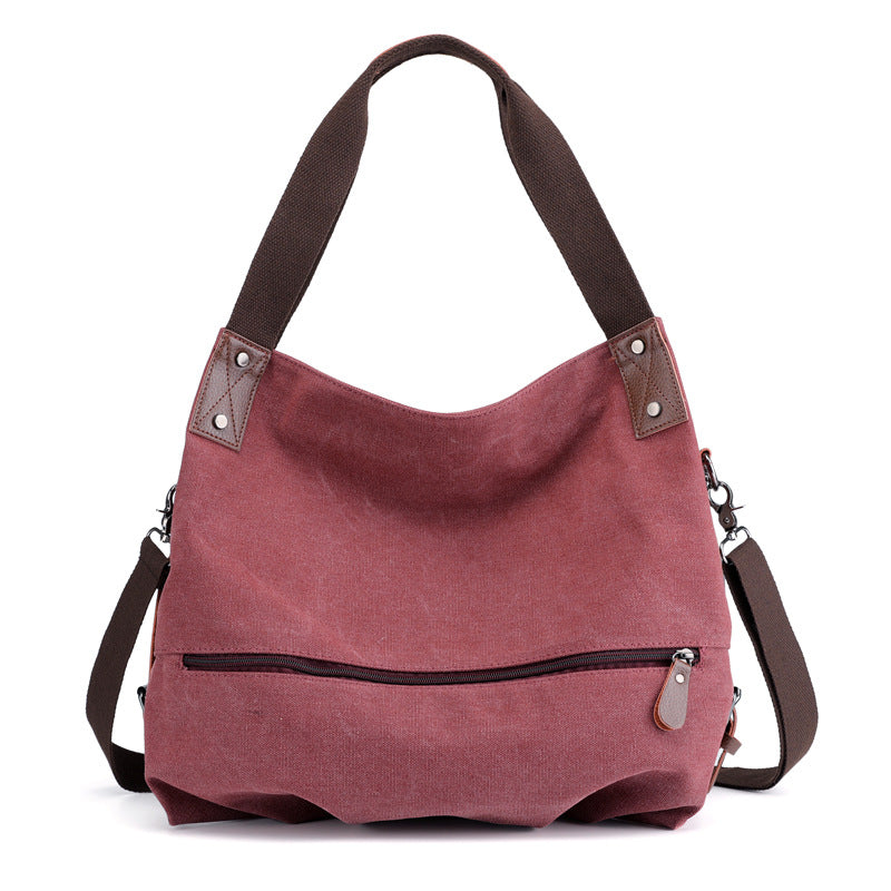 Graceful Women's Solid Color Fashion Canvas Crossbody Bags