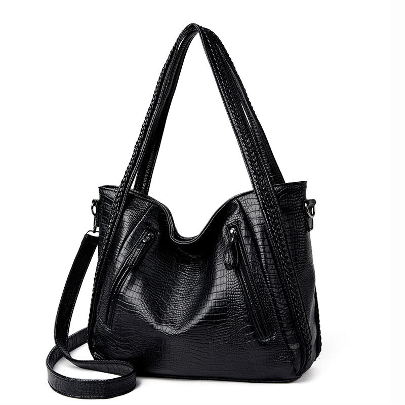 Women's Spring Crocodile Pattern Large Capacity Tide Shoulder Bags