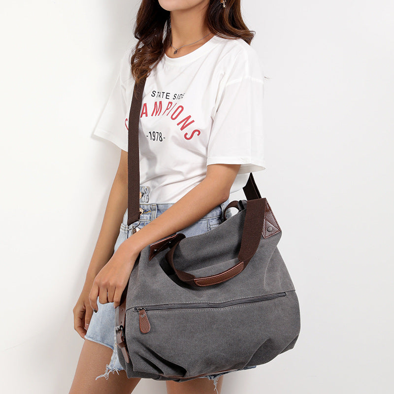 Graceful Women's Solid Color Fashion Canvas Crossbody Bags