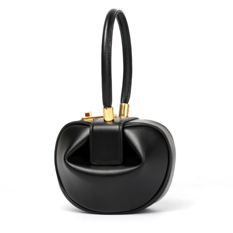 Women's Versatile Design Vintage Wonton Dumpling Genuine Handbags