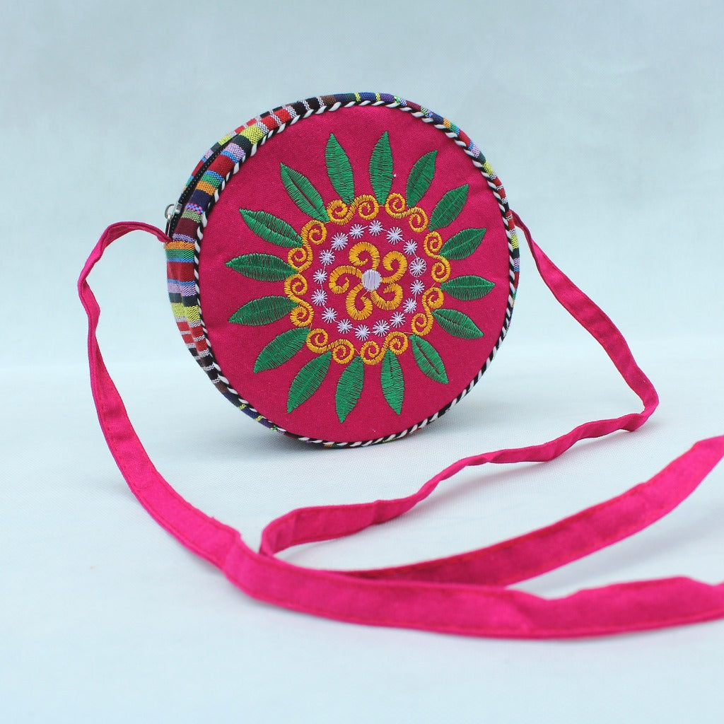 Style Sunflower Embroidered Canvas Rainbow Round Ten Bags