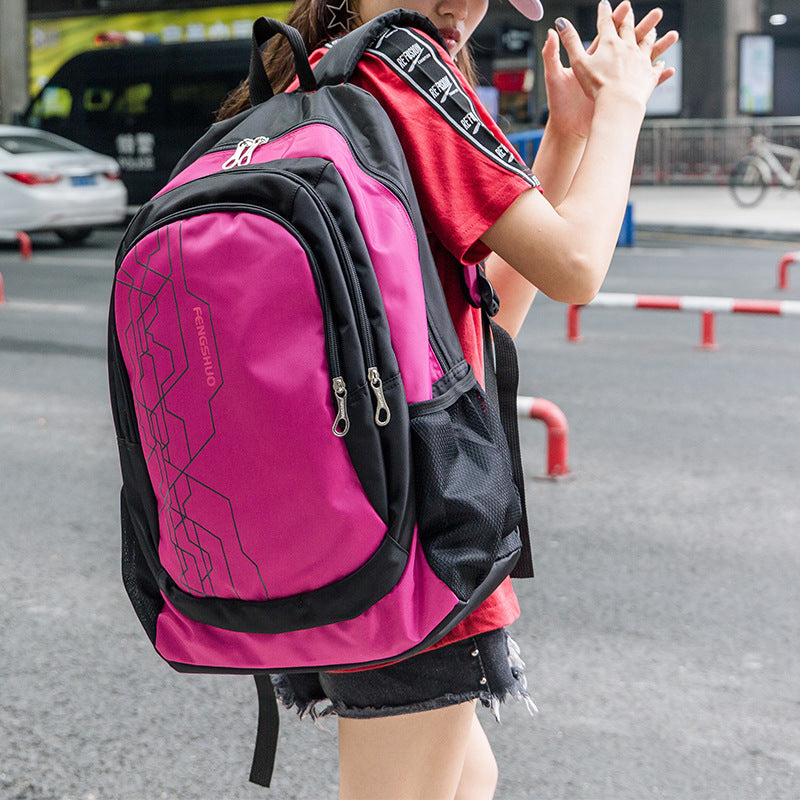 Trendy Cool Street Shooting Couple Fashion Color Backpacks