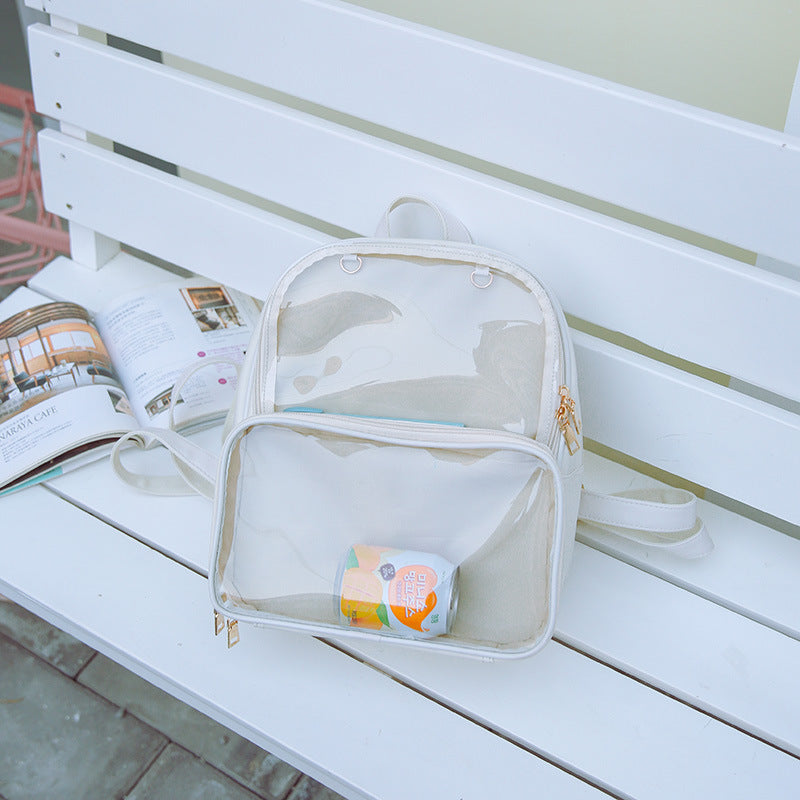 Female Korean Style Fashion Personality Transparent Backpacks