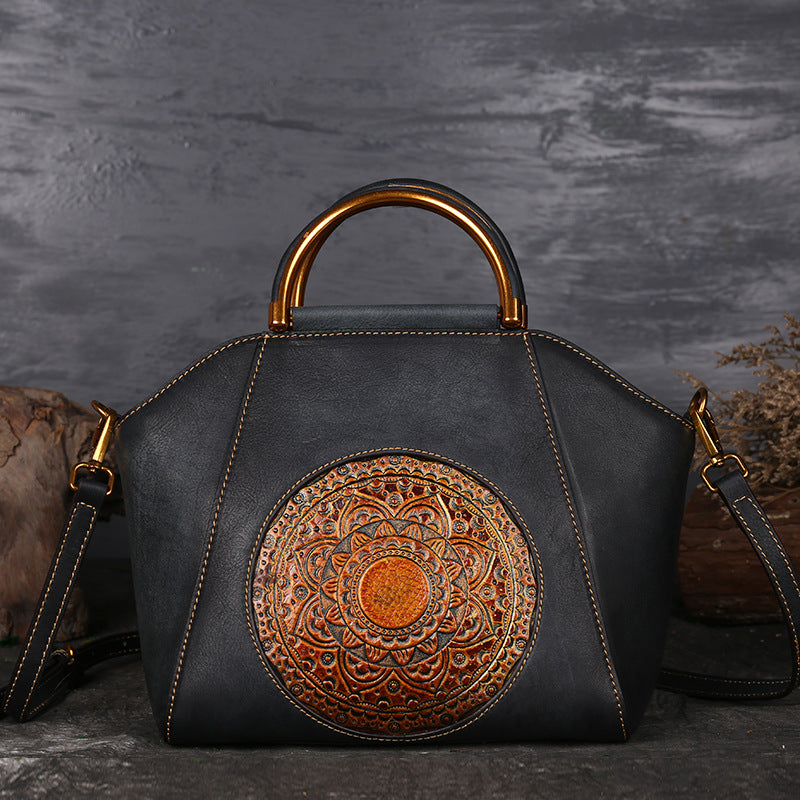Women's Leather High-grade Niche Large Capacity National Handbags